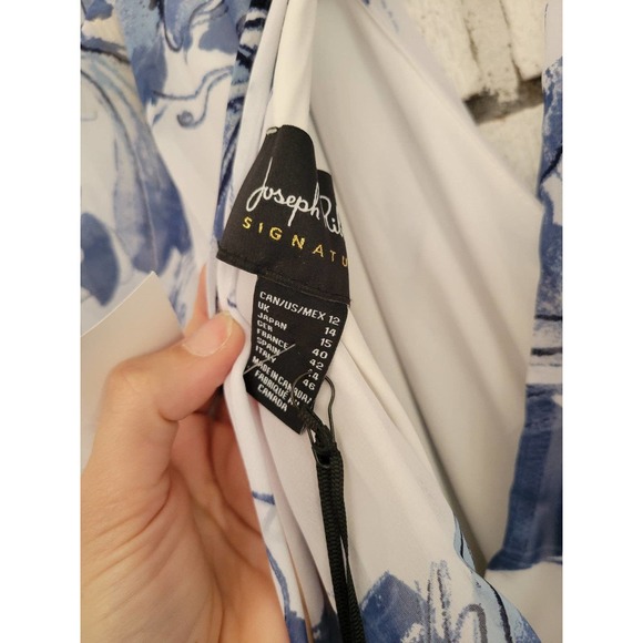 NWT JOSEPH RIBKOFFWrap Front Floral Dress Style 221344Size 12 - Picture 7 of 10